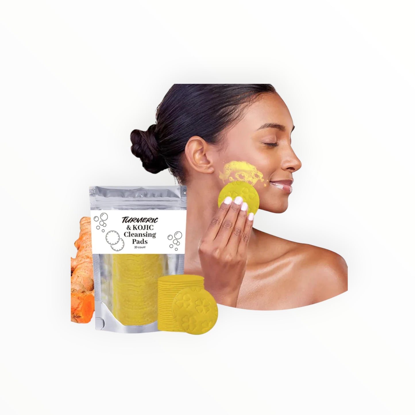 Turmeric & Kojic Cleansing Pads – Gentle Exfoliation & Deep Facial Cleansing