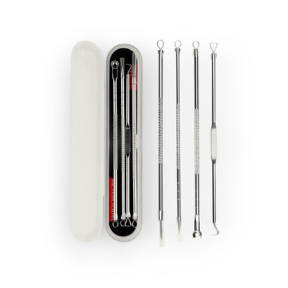 Pore Cleansing Tool Set – 4-Piece Stainless Steel Kit for Blackheads & Pimples